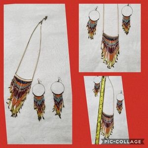 Beaded Necklace and Earring Set